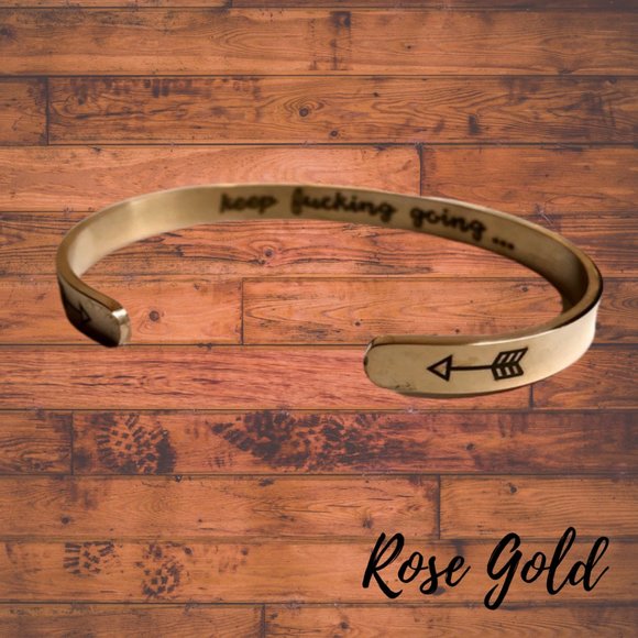Boho Keep F***ing Going Rose Motivational Bracelet - Picture 2 of 7